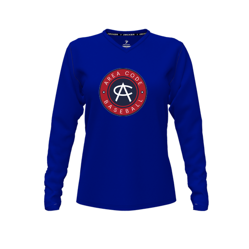 [CUS-DFW-TEES-CMF-VNK-LSL-RYL-FYXS-LOGO1] Comfort T-Shirt (Female Youth XS, Royal, V Neck, Logo 1, Long Sleeve)