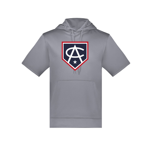[6871.059.S-LOGO3] Men's Dri Fit Short Sleeve Hoodie (Adult S, Gray, Logo 3)
